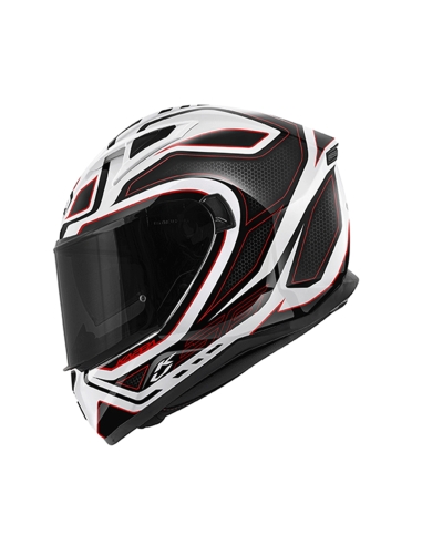 KAPPA KV56 Graphic Neon White BR Rouge Casque de moto intégral de tourisme