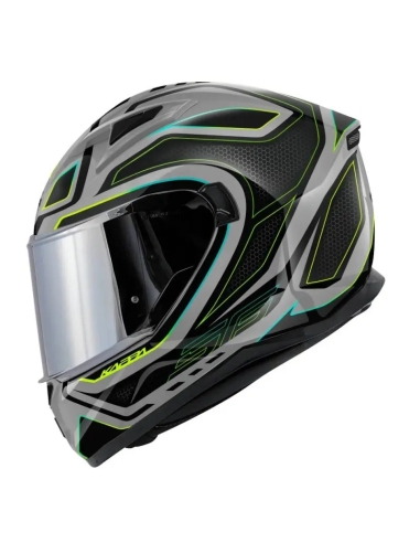 Kapp Kv56 Neon grey br Yellow Full Face Road Crash  Motorbike Helmet