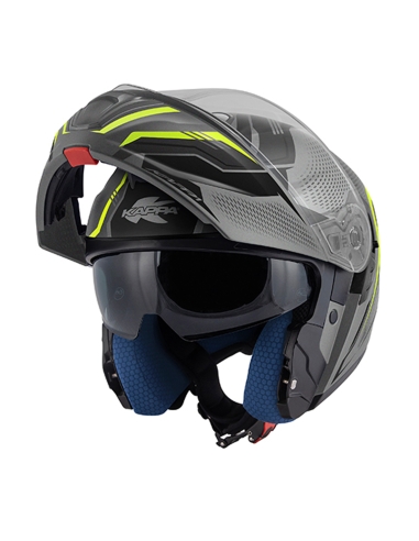 Kappa kV50 Escalade Titanium Casque de moto avant rabattable jaune mat