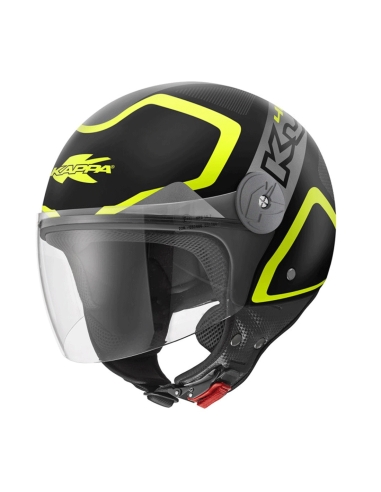 Kappa Djet Kv40 Hawaii Shapes Black Gray Yellow Lightweight Motorbike Helmet