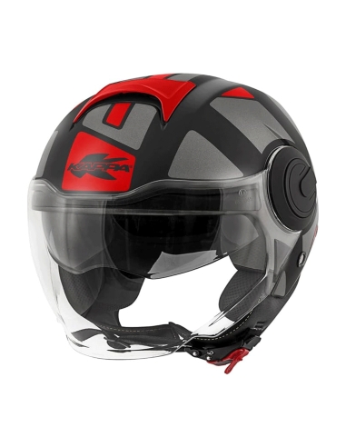 kappa  kv37  EVO sharp Titanium Matt Red Urban Touring Motorbike Helmet