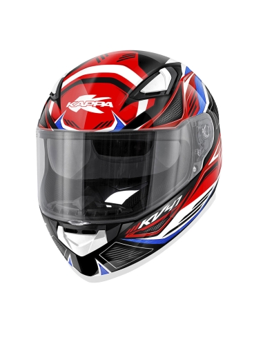 Capacete de motocicleta Kappa KV41 Dallas Fighter vermelho azul branco para andar de rua