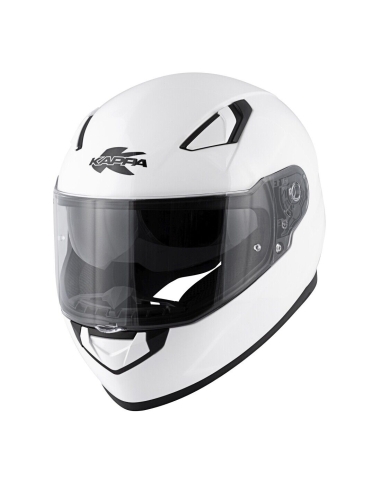 Kappa KV41 Dallas Basic Casco integral para montar en la calle, color blanco brillante