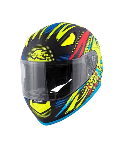 Casco de moto Kappa KV38/Houston Spray negro MT azul certificado CE