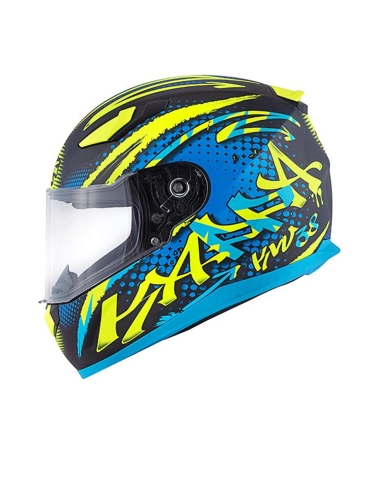 Kappa KV38/Houston Spray black MT yellow straight forward motorbike helmet