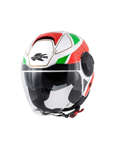 Capacete kappa kv37 EVO branco preto vermelho verde para motocicleta