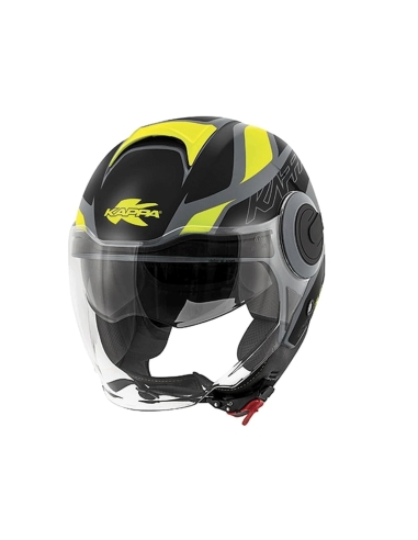 kappa kv37 EVO Gray Matte Black Vibrant Yellow Shell Certified Motorcycle Helmet