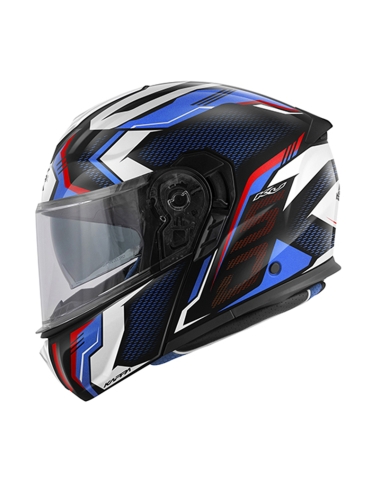 Casco de moto Abatible Kappa KV 50 Escalade Azul Negro Rojo