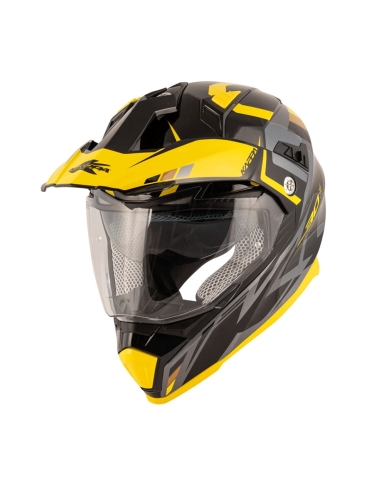 Capacete Kappa Kv30 Evo Grayer Black Titanium Amarelo Mx Enduro