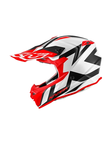 Casque de moto tout-terrain Kappa KV 49 Great Cross blanc noir rouge