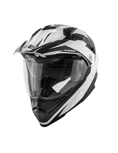 Casco Moto Enduro Kappa Kv30 Flash Blanco Negro