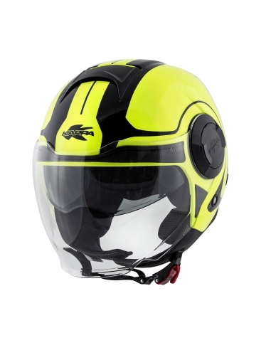 Casque de moto Kappa KV37 EVO noir mat titane et jaune jet