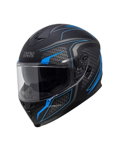 Casco da moto IXS 1100 2.4 Nero opaco e blu per incidenti stradali