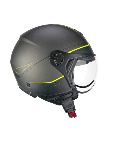 Casco Scooter Jet con Visiera Sagomata CGM 167G FLO WAY Antracite Giallo Satinato Fluo