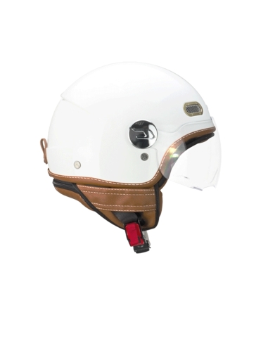 Capacete de motociclismo CGM 191G Pix Sprint branco com contorno aberto para desporto