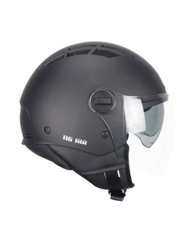 GM 116A AIR MONO Casco abierto para moto Negro mate