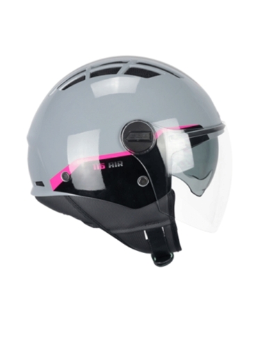 Casco per scooter da equitazione urbano CGM 116G AIR BICO faccia aperta grigio fucsia fluorescente