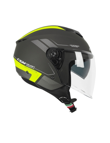 CGM 126G IPER CITY Casco de Moto Grafito Amarillo Fluo