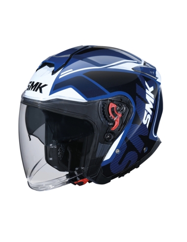 SMK Gtj Tourer Gloss décoré GL515 visage ouvert sur casque de moto scooter de route