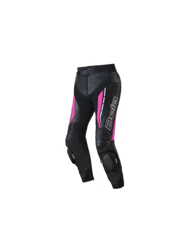 Bela Rocket Lady Motorrad Lederhose Schwarz/Rosa