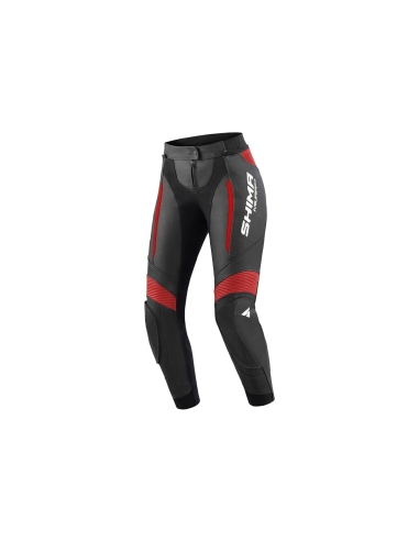 Shima Miura 2.0 Calças de motociclista desportivas de corrida em couro preto vermelho