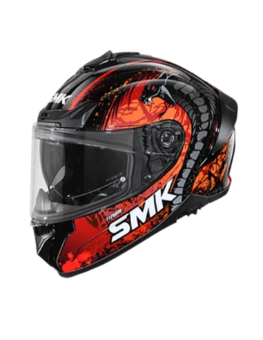 Capacete de motocicleta Glitter Touring decorado com répteis Smk Typhoon (GL 273)