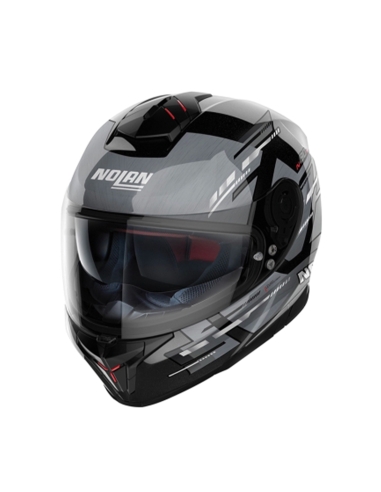 Casco integrale da moto da corsa Nolan N80-8 Meteor N-COM 067 metallo nero