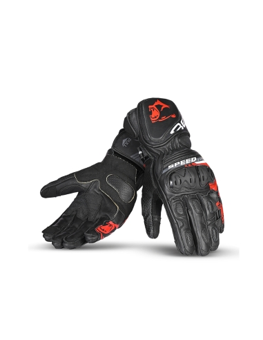 BELA - Guante Piel Lemox Gloves Negro/Rojo