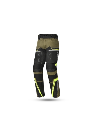 Bela Watson Calça masculina de motociclismo preto/cáqui/amarelo