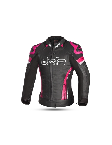 Bela Rocket Lady Casaco de Motociclismo para mulheres Preto/Rosa