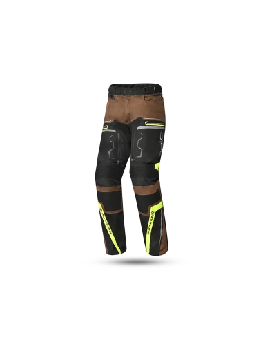 Bela Watson Calça masculina de motociclismo preto/marrom/amarelo