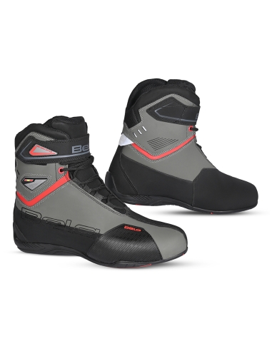 Bela Blaze Botas de motocicleta masculina - Preto / Cinza / Vermelho