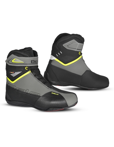 Bela Blaze Botas de motocicleta masculina - Preto / Amarelo Fluor