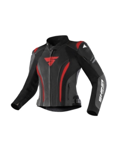 Giacca in pelle moto da donna SHIMA Miura 2.0 NERO/ROSSO