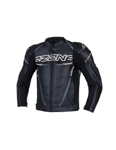 OZONE - Chaqueta Piel RS600 BLACK/WHITE