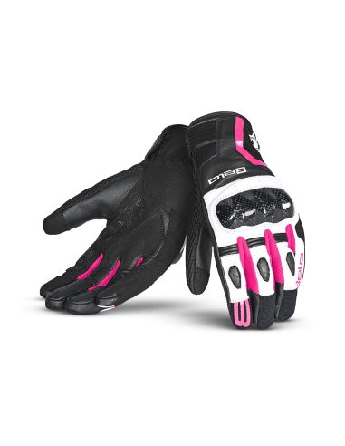 Bela Air Flow Lady Gants d'été en cuir Noir/Rose