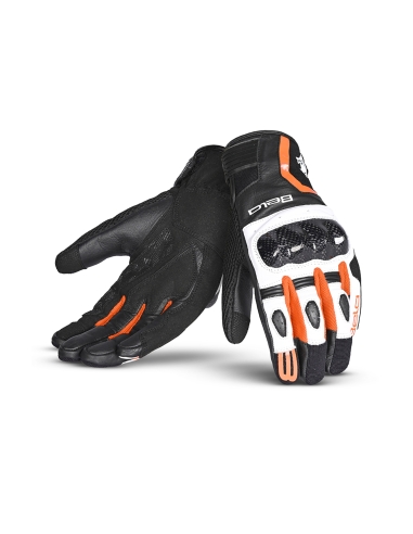 BELA Air Flow Gants d'été cuir Noir/Orange