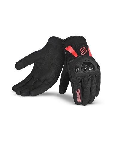 Shua Shot Gants de Moto Noir/Rouge