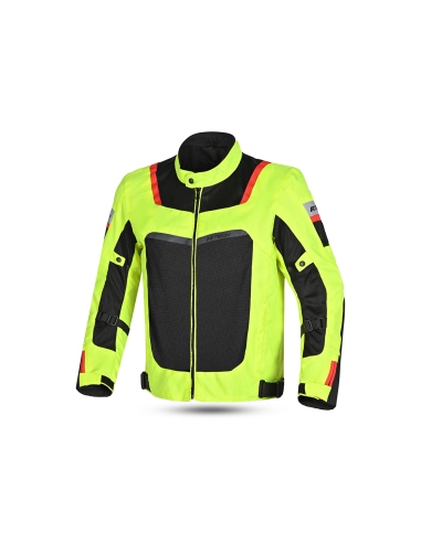 R-TECH - Chaqueta Textil Spiral Mesh Amarillo Fluor Negro Rojo