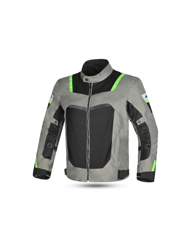 R-TECH - Chaqueta Textil Spiral Mesh Gris frio Negro Verde fluor