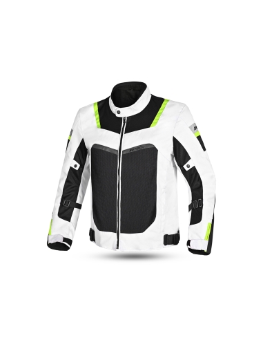 R-TECH - Chaqueta Textil Spiral Mesh Hielo/Negro/Amari Fluo