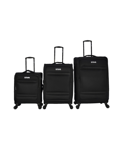 Unik Omega Black Large Four Wheels Trolley Traveling Suitcase Bag Set