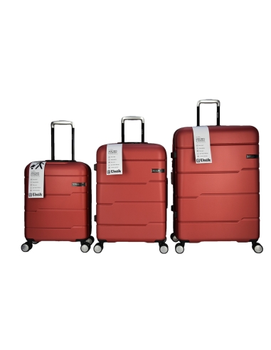 Unik Vigo Coral Four wheel Trolley Traveling 3 Piece Suitcase Bags Set