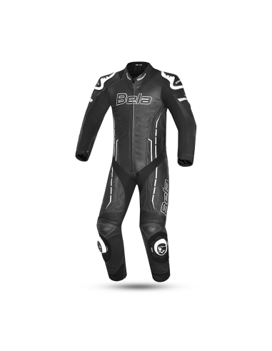 Bela Rocket Mix Kangaroo Man Leather Suit 1PC Black / White