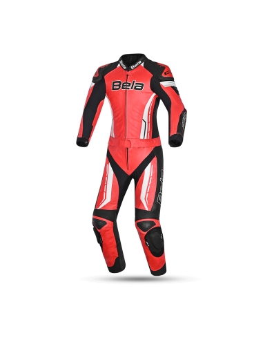 Bela Rocket Lady Mix Canguru Fato de corrida moto para senhoras 2peças Vermelho/Preto/Branco