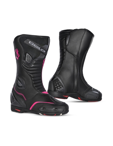 Bela Strip Lady Motorrad Rennstiefel Schwarz/Pink