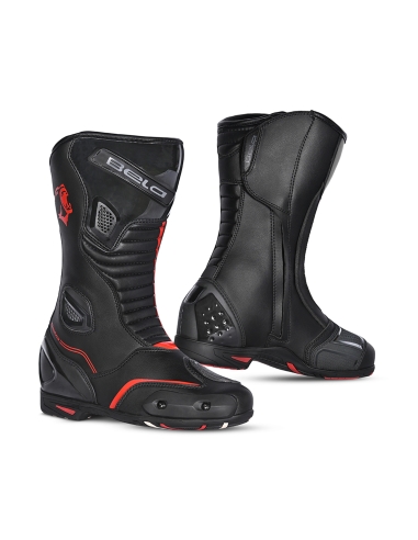 Bela Strip Long Bottes de Moto Unisexe Noir/Rouge