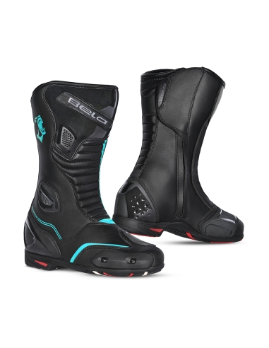 BELA - Strip Racing Boots Lady Black/Turquesa