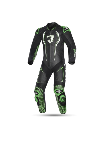 Bela North Star Leather Suit - White / Black / Green