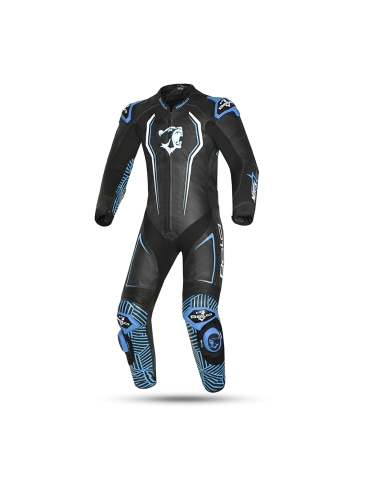 Bela North Star Leather Suit - White / Black / Blue